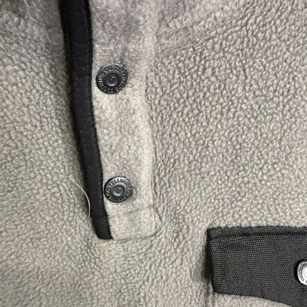 Telluride Clothing Company Men’s Fleece Pullover Snap Button Large Grey Pocket - Picture 5 of 12